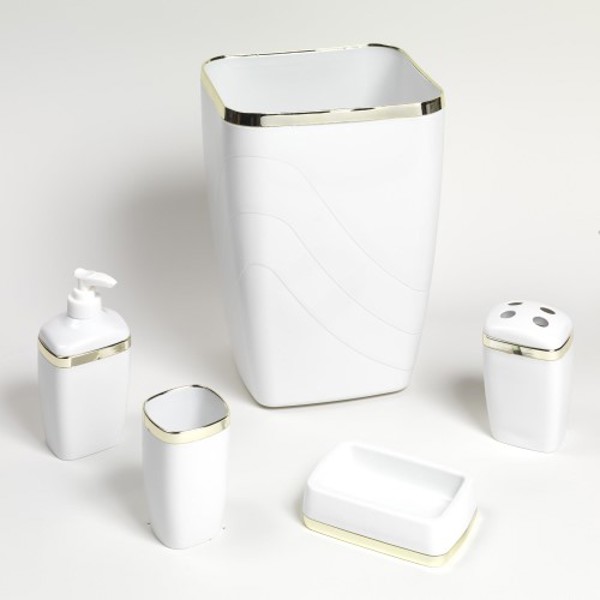 Carnation Home Furnishing PBS-21 Bath Accessory Set 5 White