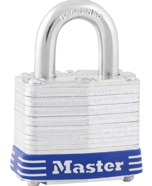 Master Lock 1D Padlock Laminated 1-3/4 In 5/16X15/16 In Tumbler Steel 4-Pin