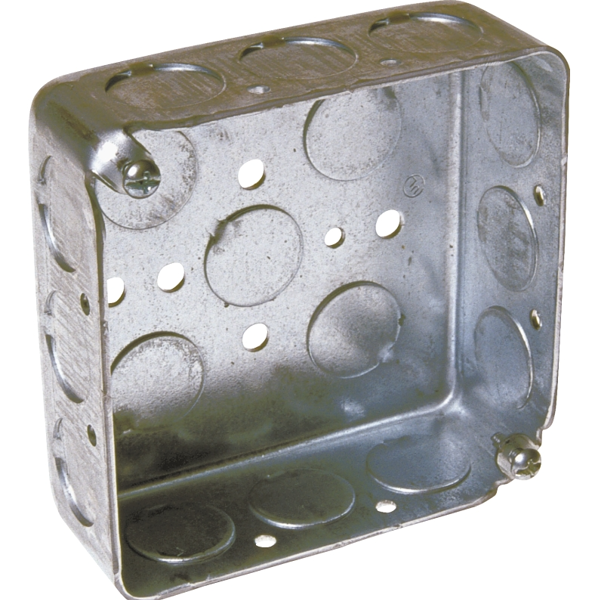 RACO 8190 Switch Box 4 In 2 Gang Steel Gray
