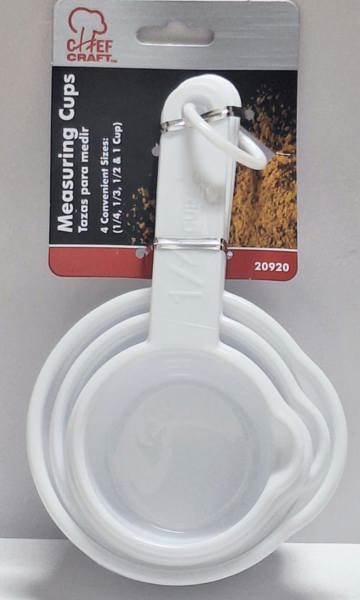 Chef Craft 20920 Measuring Cup Set 4Pc White