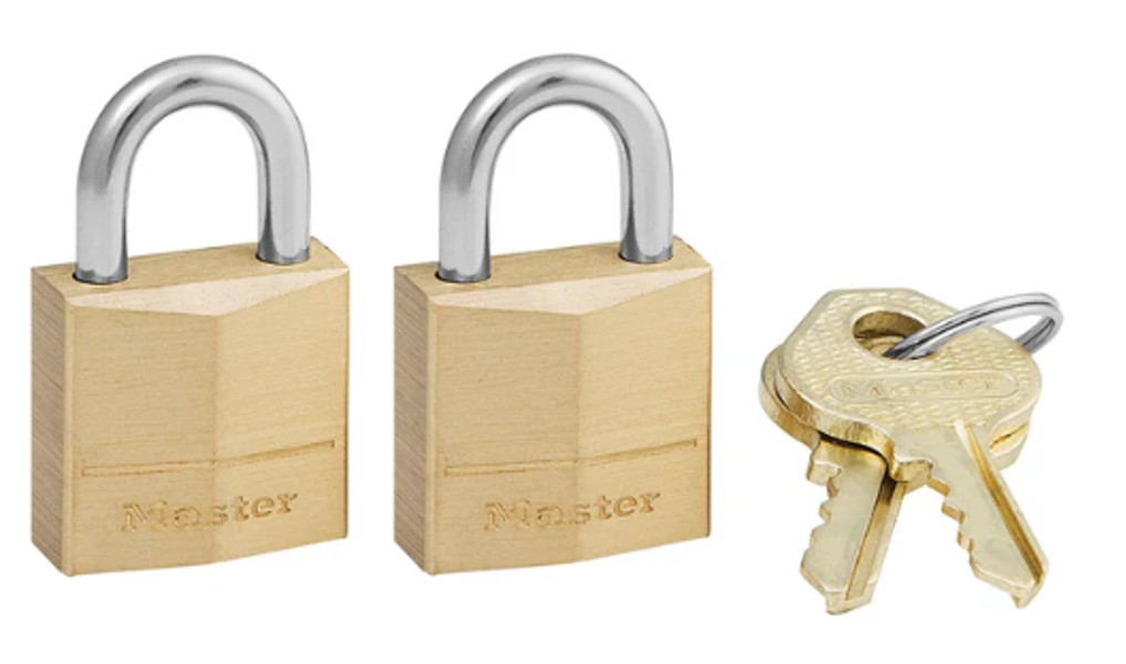 Master Lock 120T 2 Pack Brass Solid Tumbler Padlock Brass