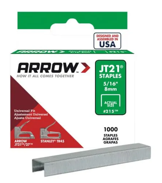 Arrow Fastener Co 215 5/16 In Staple 1000 Pack Genuine JT21