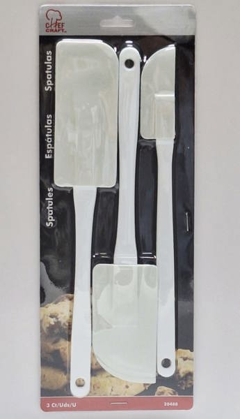 Chef Craft 20488 3 Piece Spatula Set 10 In EVA Foam Blade White