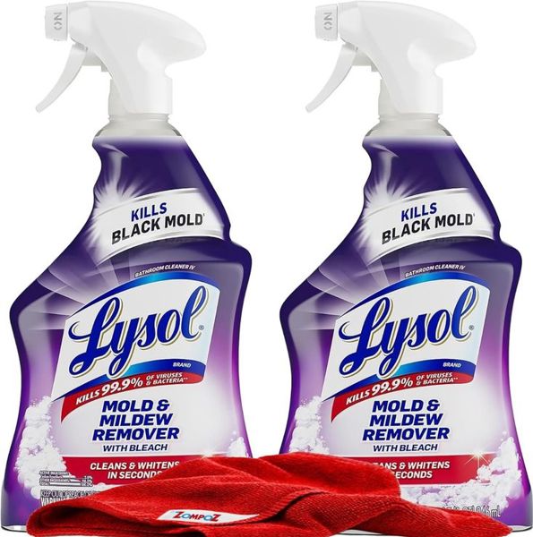 Lysol Mold And Mildew Remover With Bleach Spray 32 Ounce For Cleaning And Disinfecting