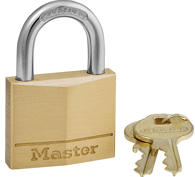 Master Lock 14OD Solid Brass Padlock 1-9/16 In Brass