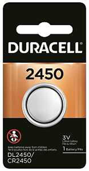 Duracell DL2450BPK Coin Cell Battery 3V 600mAh Lithium Manganese Dioxide CR2450