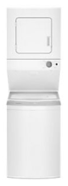 Whirlpool WET4024HW Stacked Laundry Washer 1.5 Cu Ft Electric 6 Cycles 4 Temperature Glass Lid with Slow Close Technology