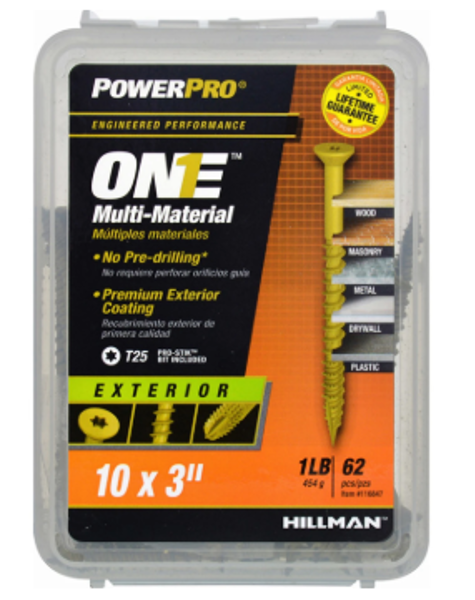 Hillman Group 116847 FH One Screw 10X3 1 Lb