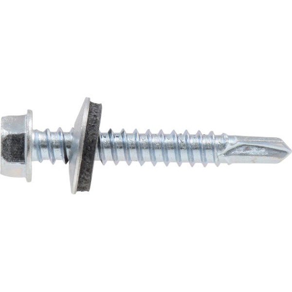 Hillman Group 47263 Zinc Hex Washer Head Self-Drilling Screws with Neoprene Washer 1 In