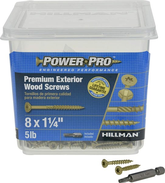 Hillman Group 48605 Deck Screw 8x1-1/4 In 5 Lb Exterior Star Flat Head