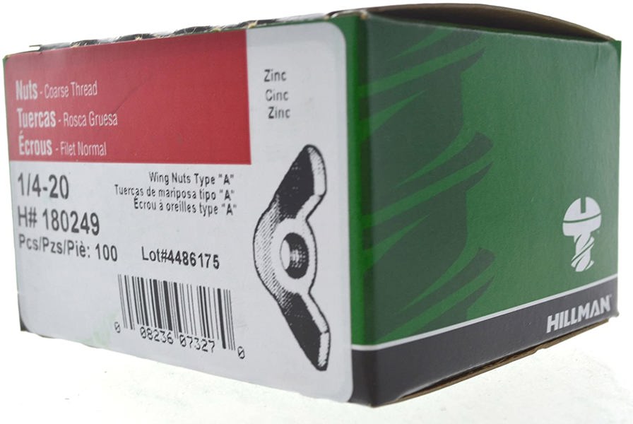Hillman Group 180249 Wing Nut 1/4 Inch CF Z 1/4-20