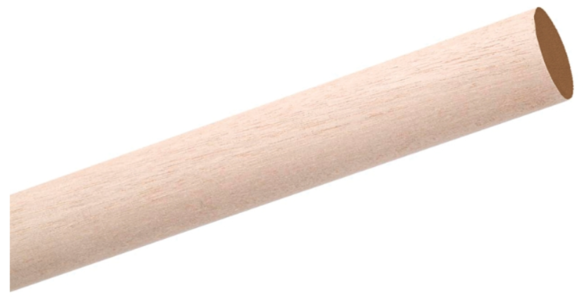 WADDELL MFG CO 6410UB Round Hardwood Dowel 48 In 5/8 In Brown Aspen Wood