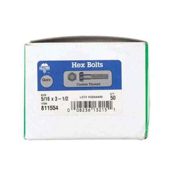 Hillman Group 811611 Hex Bolt 1/2 In X 2 In Low Carbon Coarse Thread Galvanized
