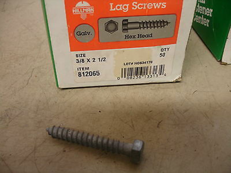 Hillman Group 812065 Galvanized Lag Screw 3/8 X 2-1/2