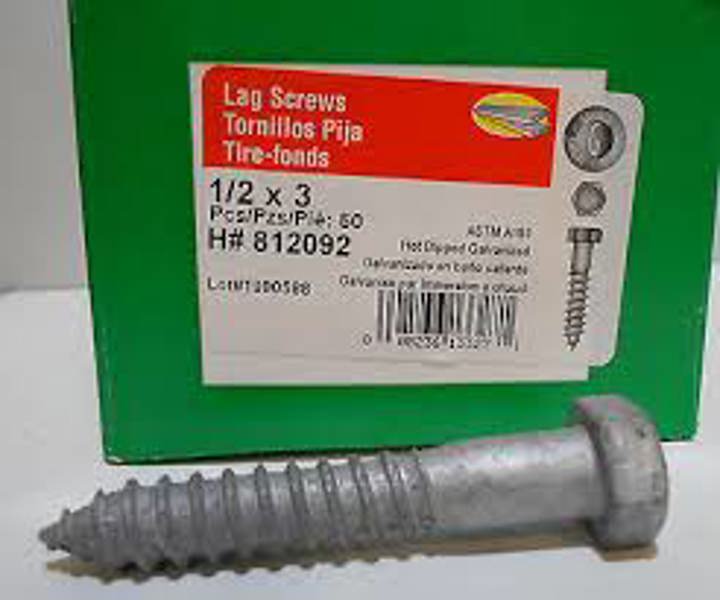 Hillman 812092 Lag Screw 1/2 Inch x 3 Inch Galvanized Steel Hex Head