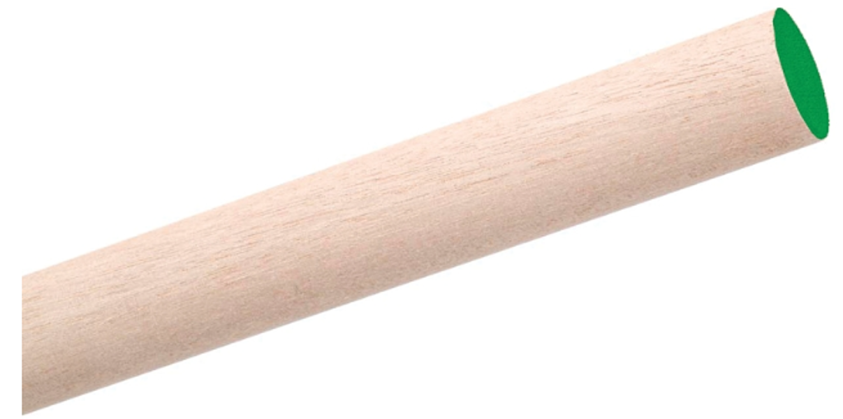 WADDELL MFG CO 6320UB Round Hardwood Dowel 36x1 In Forest Green