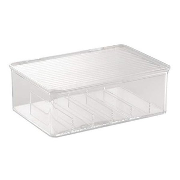 InterDesign 39540 Clear Cosmetic Box with Lid for Nail Polish and Cosmetics