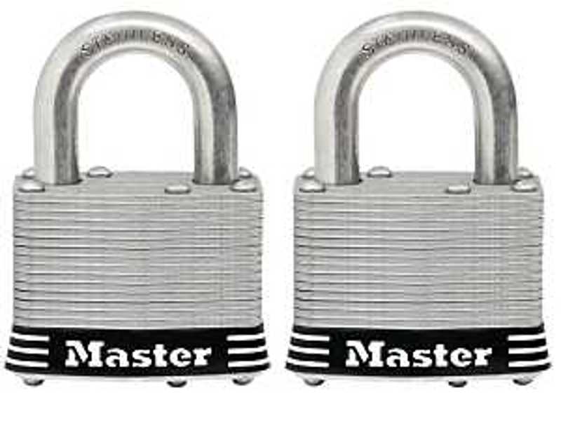 Master Lock 5SSTHC 2 L-SS Laminated Padlock 2 Pack 2 In Stainless Steel Shackle