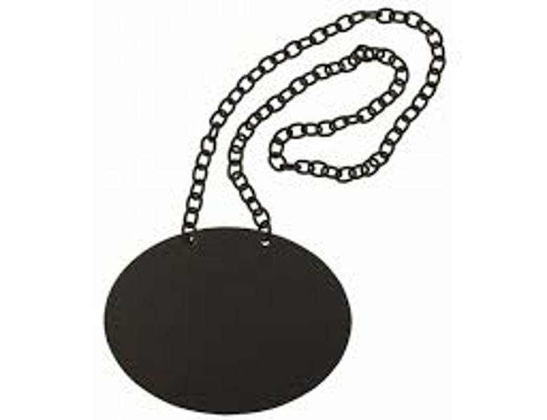 Tablecraft BDCHBD Chalkboard Necklace Label on a Chain for Glass Beverage Dispenser
