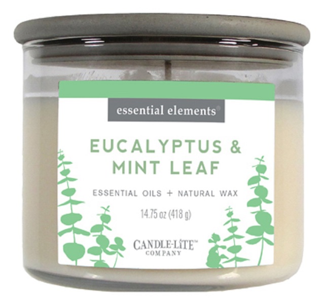 CANDLE-LITE COMPANY 4574174 Candle Jar 14.75 Oz Eucalyptus and Mint