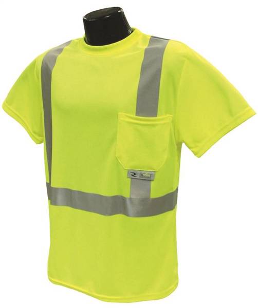 Radians Inc ST11-2PGS-M Pullover Safety T-Shirt Medium Short Sleeve Green Moisture Wicking