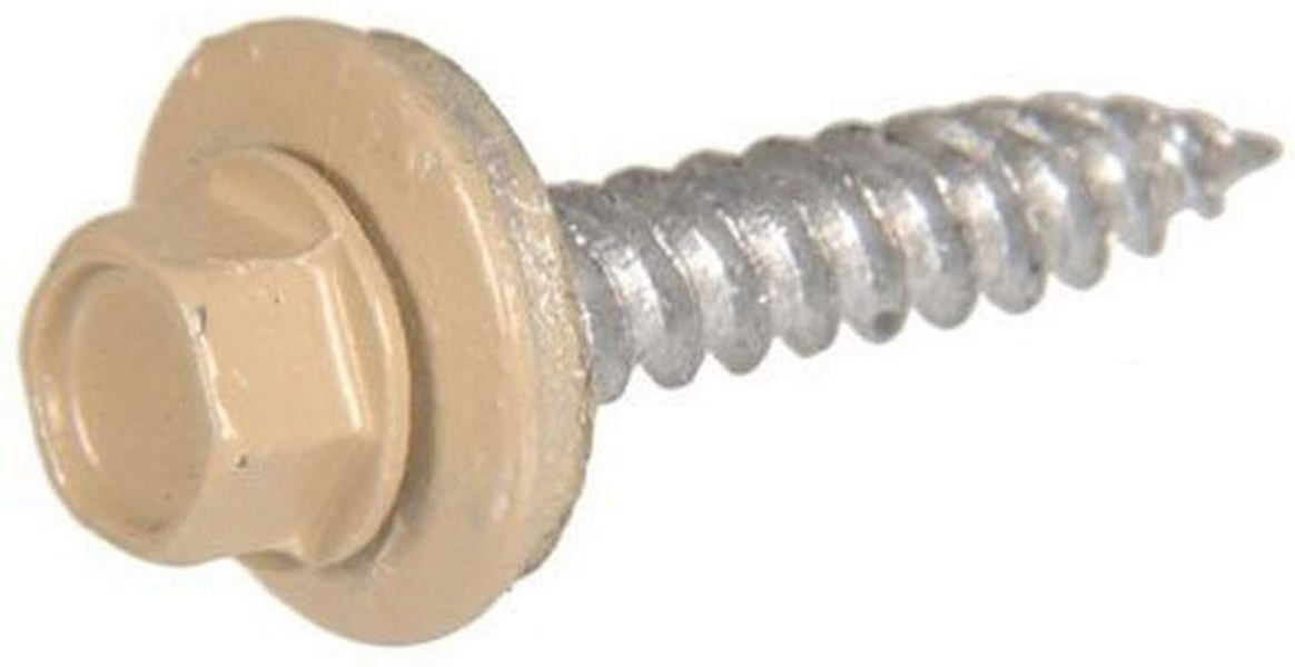 Hillman Group 47739 Hex Washer Head Screw 10x1.5 Tan Painted Ceramic Coated Head Self-Piercing