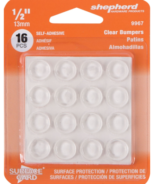 Shepherd Hardware 9967 Bumper Pad 1/2 In Clear