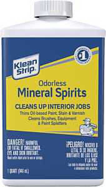 Klean Strip QKSP94005 Mineral Spirit 1 Qt Colorless to Light Yellow Liquid