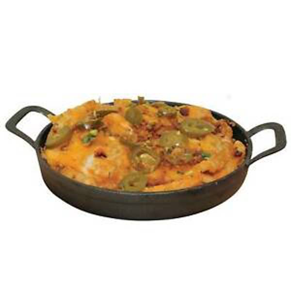 Tablecraft CW30152 8 In Round Cast Iron Fajita Platter with 2 Handles
