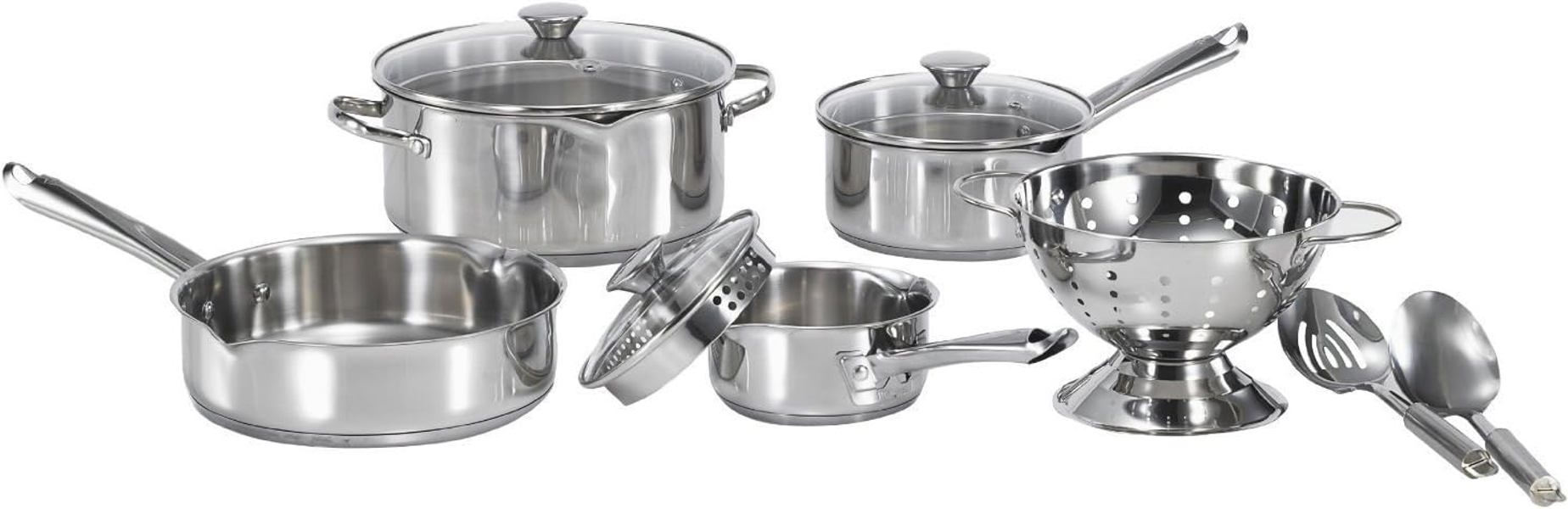 T-FAL CORPORATION A834S984 10 Pc Cookware Set 5 Qt Capacity 1 Qt and 2 Qt Saucepans 5 Qt Dutch Oven 9.5 In Skillet