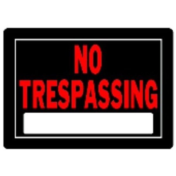 Hillman Group 840125 No Trespassing Sign 10x14 In Black and Red Aluminum