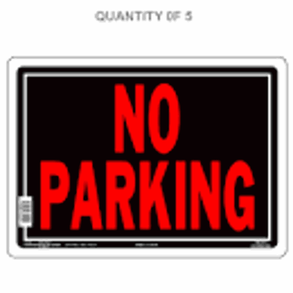 Hillman Group 840145 Aluminum Sign 10x14 No Parking Black and Red