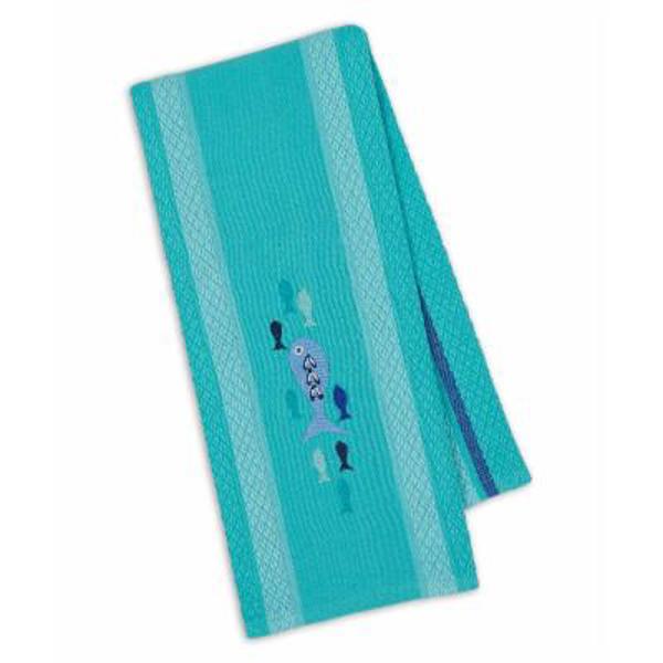 Design Imports 90869 Lagoon Fish Embroidered Dish Towel