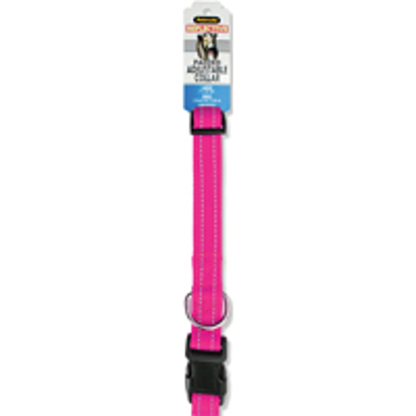 1"X18 Aspen Pet 1187988 Adjustable Padded Reflective Pet Collar 1 In x 18 to 26 In Pink