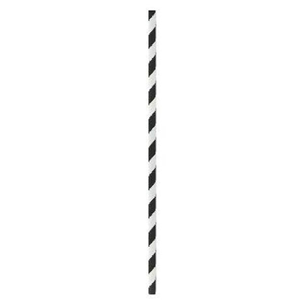PacknWood 210CHP19BLACK Box of 500 Black Striped Waxed Paper Straws