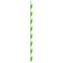 210CHP19 7.75 In Green Striped Paper Straws