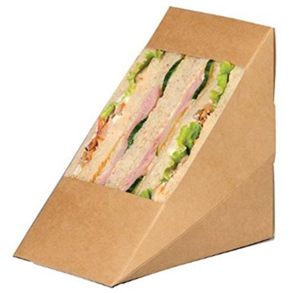 PacknWood 209KCK7212 Triangle Sandwich Box With Window 4.8 In X 2.8 In X 4.8 In 50 Pcs