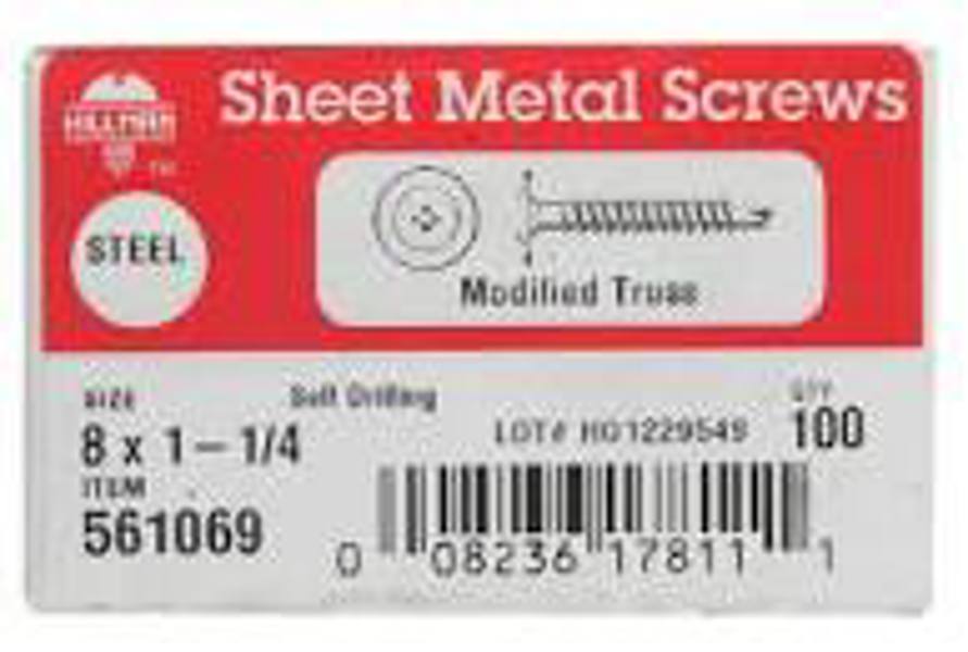 Hillman Group 561069 Zinc Modified Truss Self Drilling Lath Screw 8x1-1/4 In