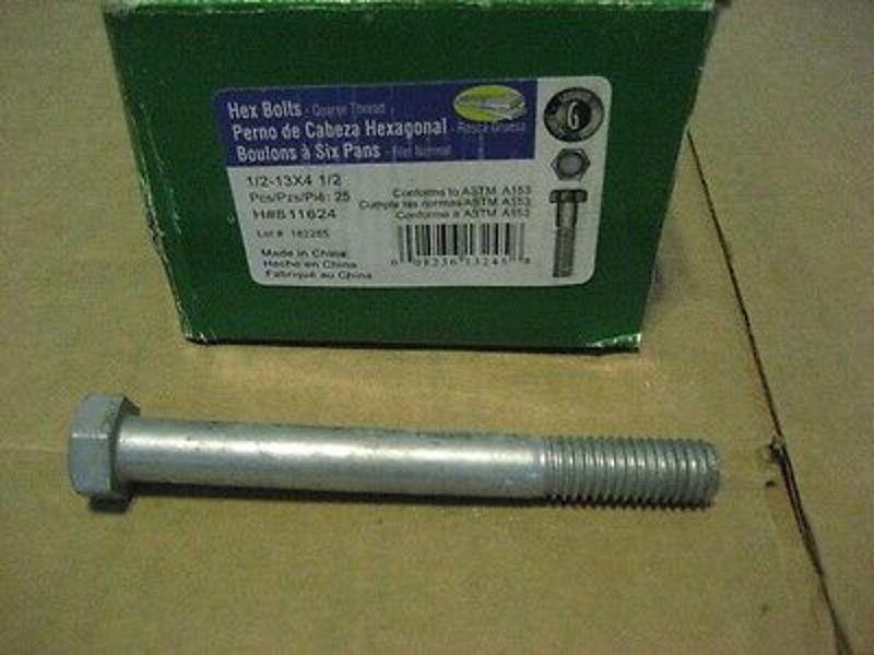 Hillman Group 811624 Hex Bolt 1/2 In X 4-1/2 In Low Carbon Coarse Thread Galvanized