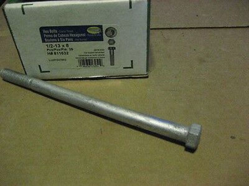 Hillman Group 811632 Hex Bolt 1/2 In X 8 In Low Carbon Coarse Thread Galvanized