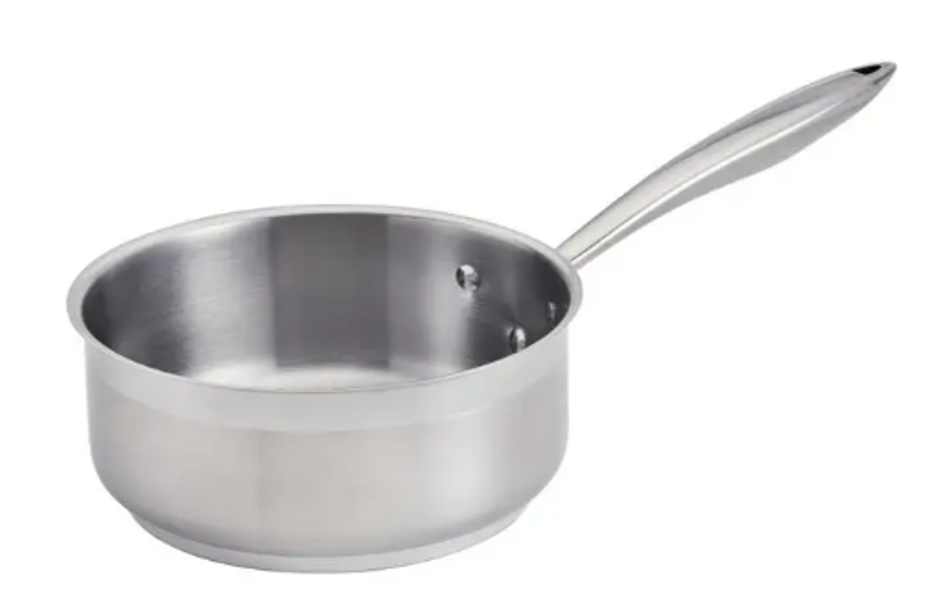 Browne Foodservice 5724164 Sauce Pan 5 Qt Stainless Steel Thermaloy Low Sauce Pan with Handle
