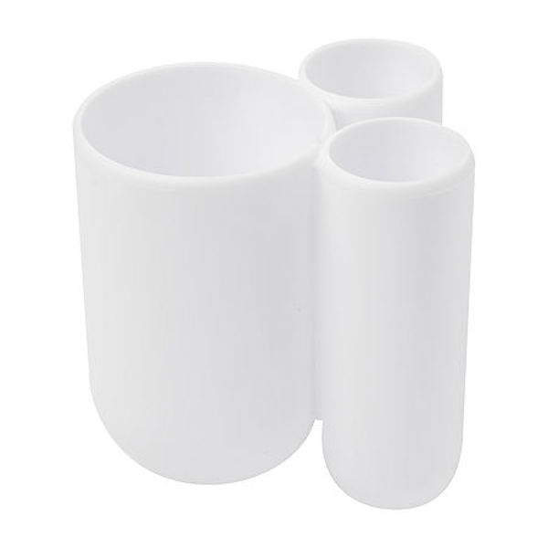 Umbra 023271660 Toothbrush Holder  White Plastic Modern Design Space Saving