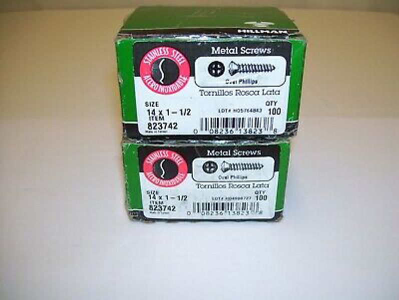 Hillman Group 823742 Oval Head Sheet Metal Screw 14 X 1-1/2 Phillips