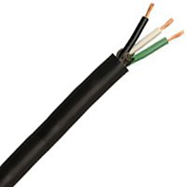 Coleman Cable Inc COLE 233896608-FT 10/3 Black Rubber Cable 100 Ft 30 Amp 300V