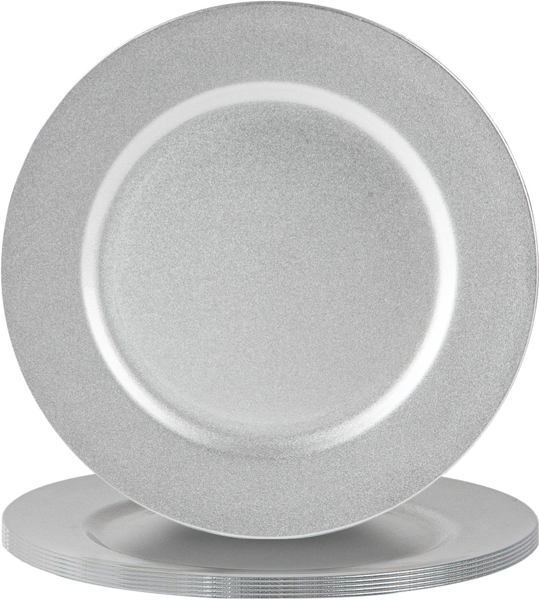 Kennedy International 2302-SILVER Round Charger Plate 13 In Silver with Multiturn Rings