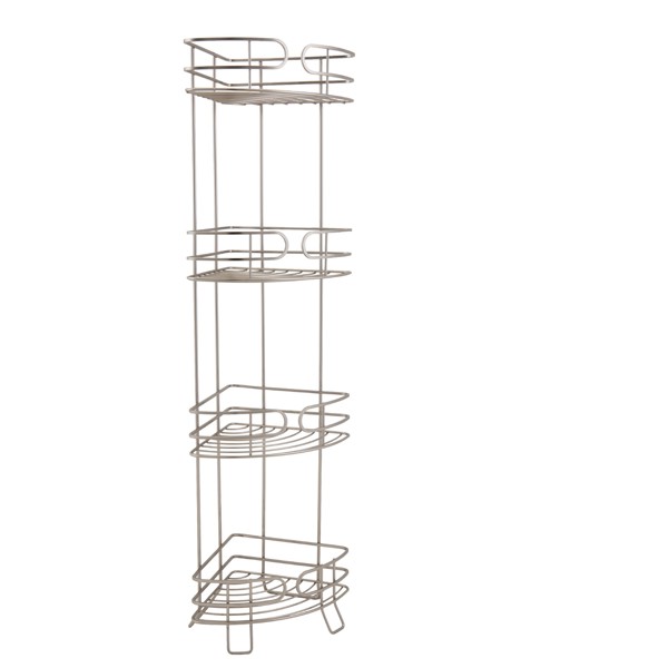 Kennedy International 27062-SAT Round Wire Spa Tower Satin Nickel 4 Tier