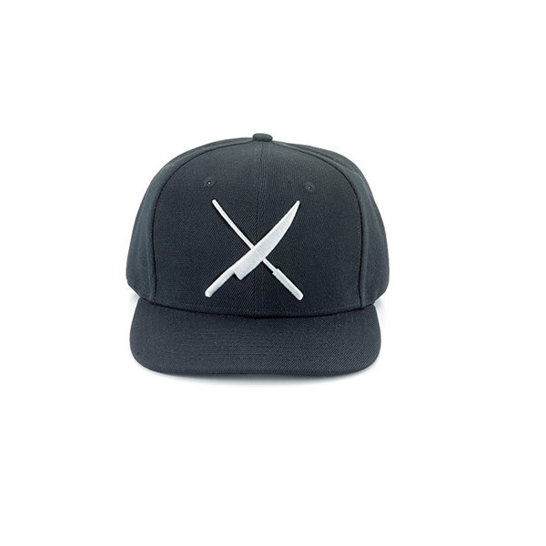 Mercer Culinary M60132BKW Snap Back Cap Black with Large White Logo