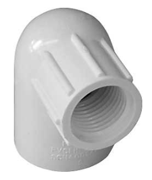 IPEX USA LLC-CANPLAS 435515 Reducing Angle Pipe Elbow 3/4X1/2 Schedule 40 90 Deg White