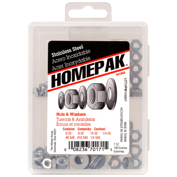 Hillman Group 41958 7-Cavity Nuts and Washers Stainless Steel