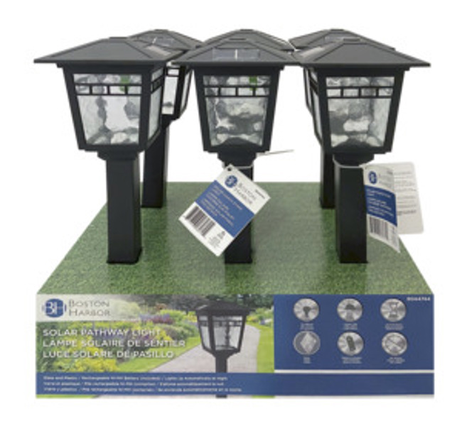 Boston Harbor 26072 Solar Light Coach Black